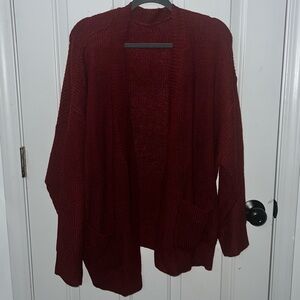 SHEIN Deep Red Women's Cardigan